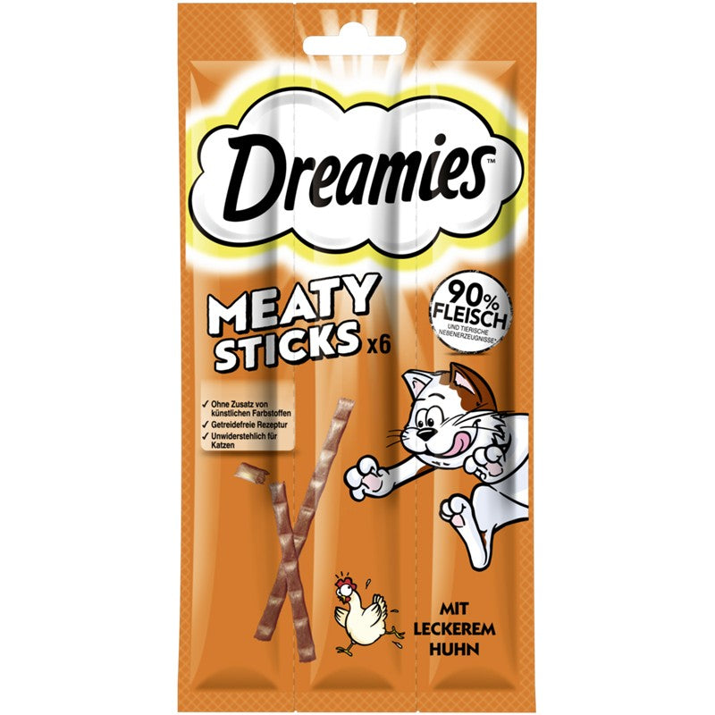 Dreamies Cat Snack Meaty Sticks Huhn 6x5g