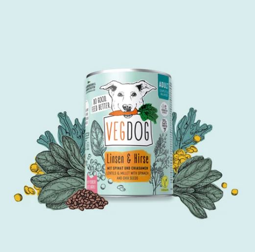 VEGDOG ADULT Linsen und Hirse 400g
