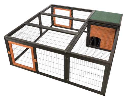 natura Freilaufgehege mit Abdeckung - 150 × 53 × 150 cm