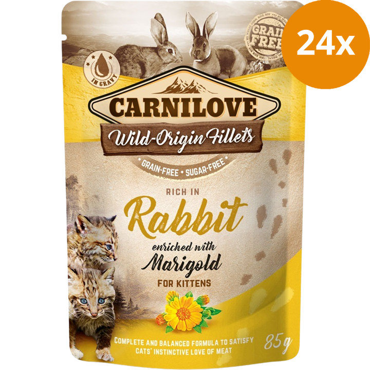 Carnilove Cat Pouch Rabbit with Marigold für Kitten 85 g