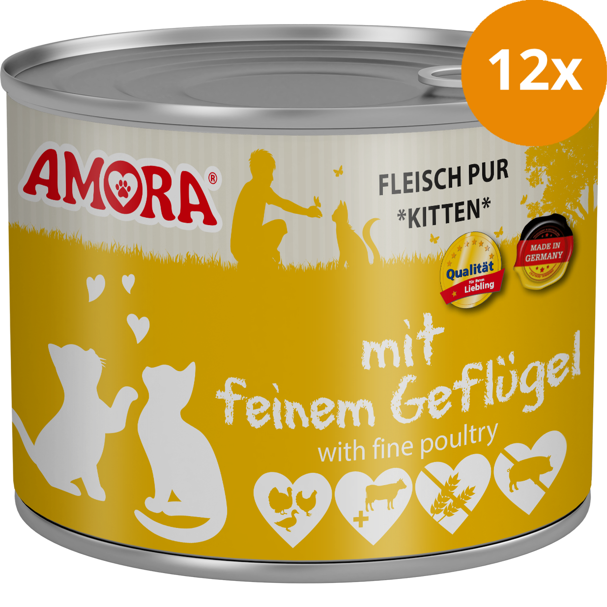 AMORA Katzenkinder mit Geflügel 12 x 200 g