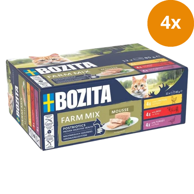 Bozita Cat Dose Mousse Mixed Farm 12x85g