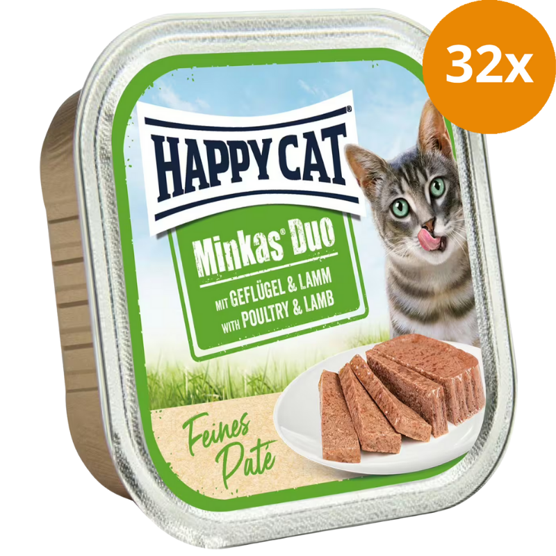 Happy Cat Minkas Schale Duo Geflügel & Lamm Paté 100 g