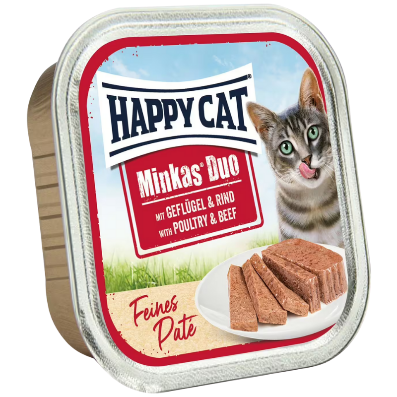 Happy Cat Minkas Schale Duo Geflügel & Rind Paté 100 g