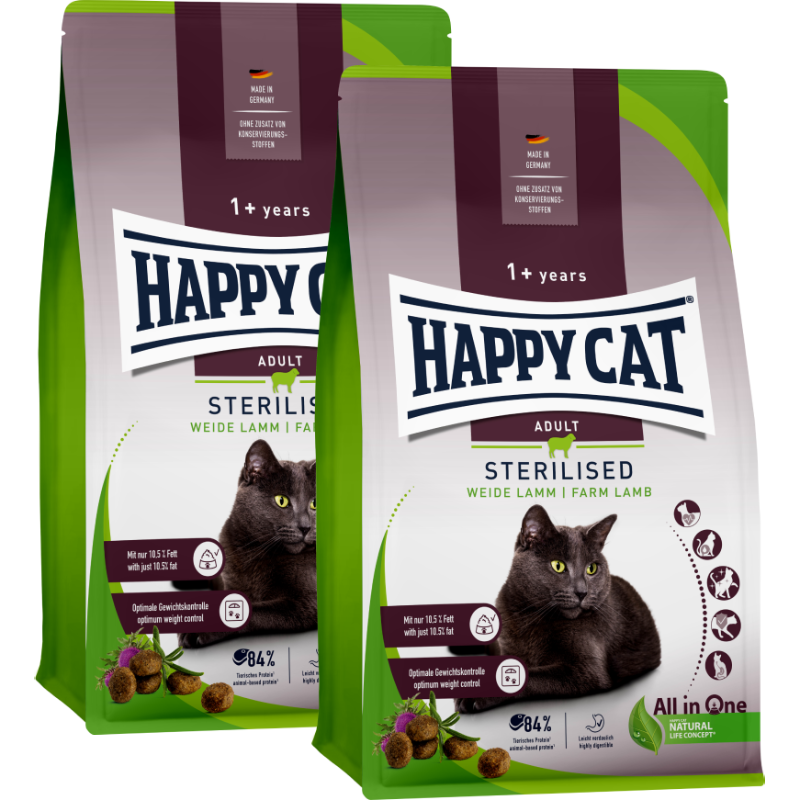 Sparpaket Happy Cat Sterilised Weide Lamm 2 x 10 kg