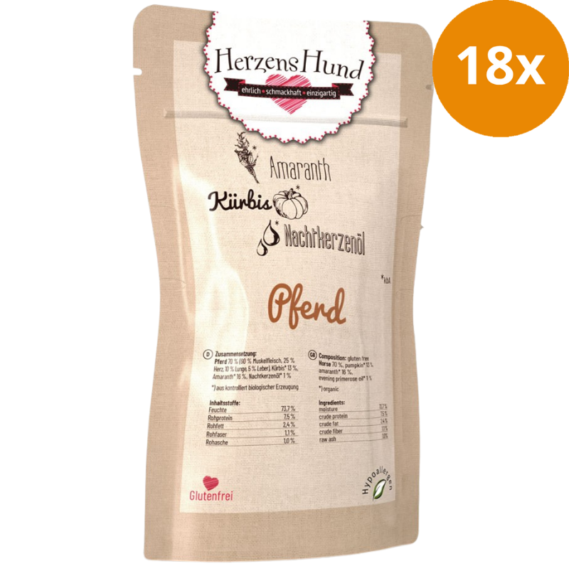 Herzenshund Pferd mit Kürbis 130 g