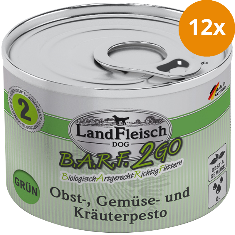LandFleisch B.A.R.F.2GO Obst, Gemüse und Kräuterpesto Grün 200 g