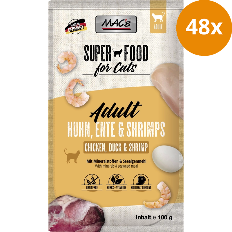 MAC's Cat Pouch Huhn, Ente & Shrimps 100 g
