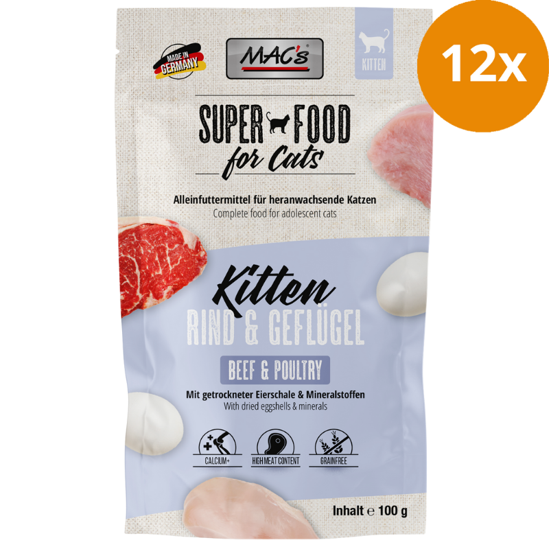 MACs Cat Pouch Kitten Rind & Geflügel 100 g