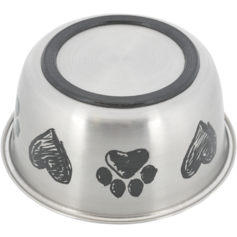 TRIXIE Edelstahlnapf lackiert mit Gummiring