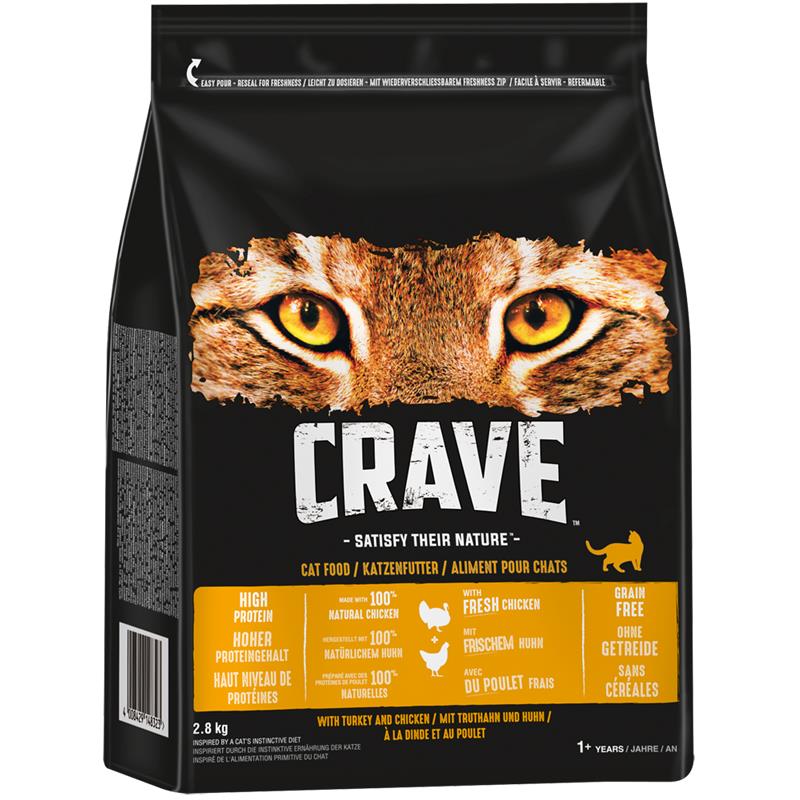 Crave Cat Trockenfutter Truthahn & Huhn