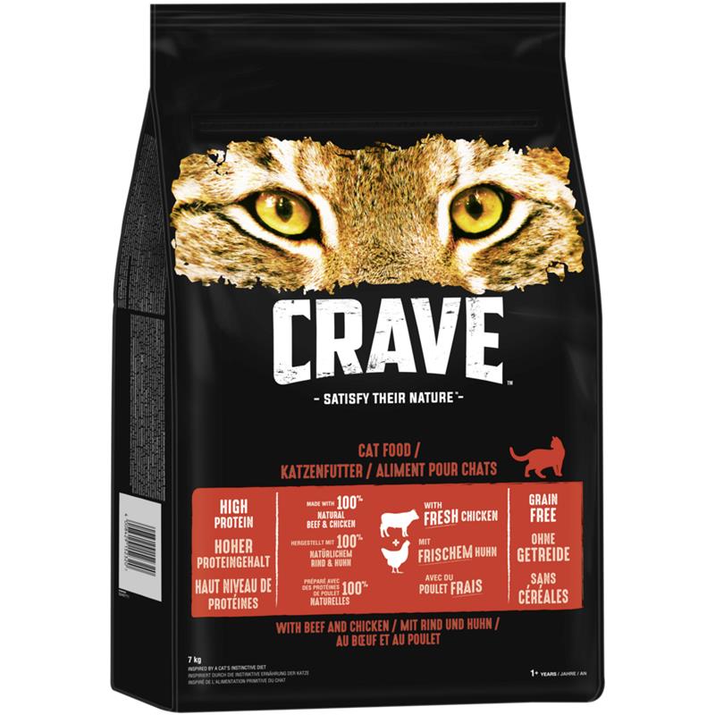 Crave Cat Trockenfutter Rind & Huhn