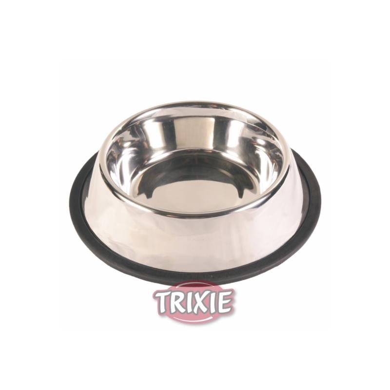 Trixie Edelstahlnapf, Gummiring 0,45 l  14 cm