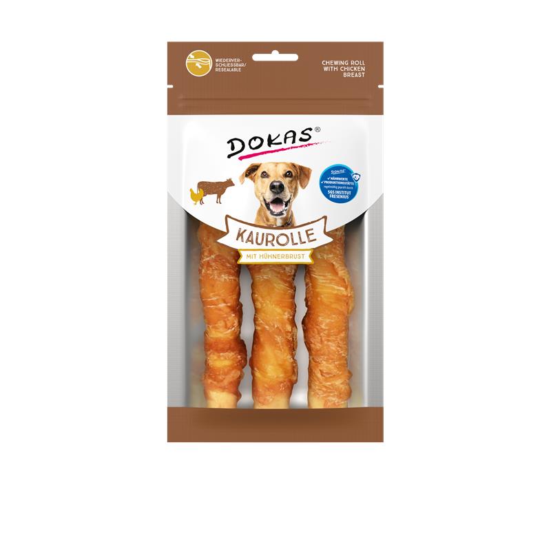 Dokas Dog Kaurolle Hühnerbrust Medium 150 g