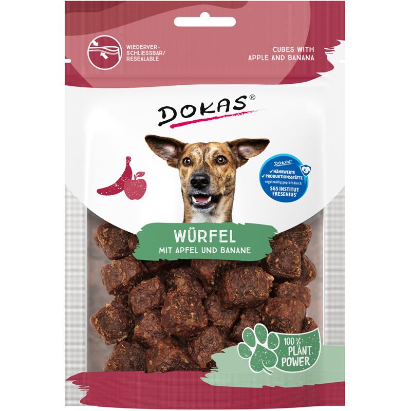 Dokas Dog Würfel mit Apfel & Banane 105g