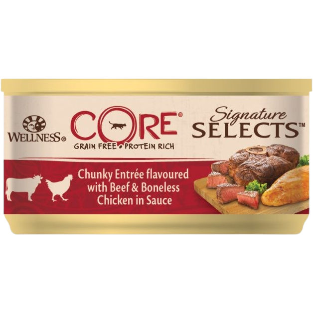 Wellness CORE Chunky Rind & Huhn 79 g