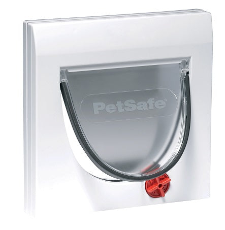 PetSafe Katzenklappe Classic manuell  mit 4 Verschlussoptionen  weiß