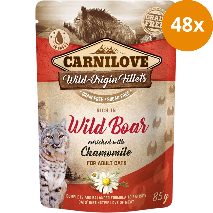 Carnilove Cat Pouch Wild Boar with Chamomile 85 g