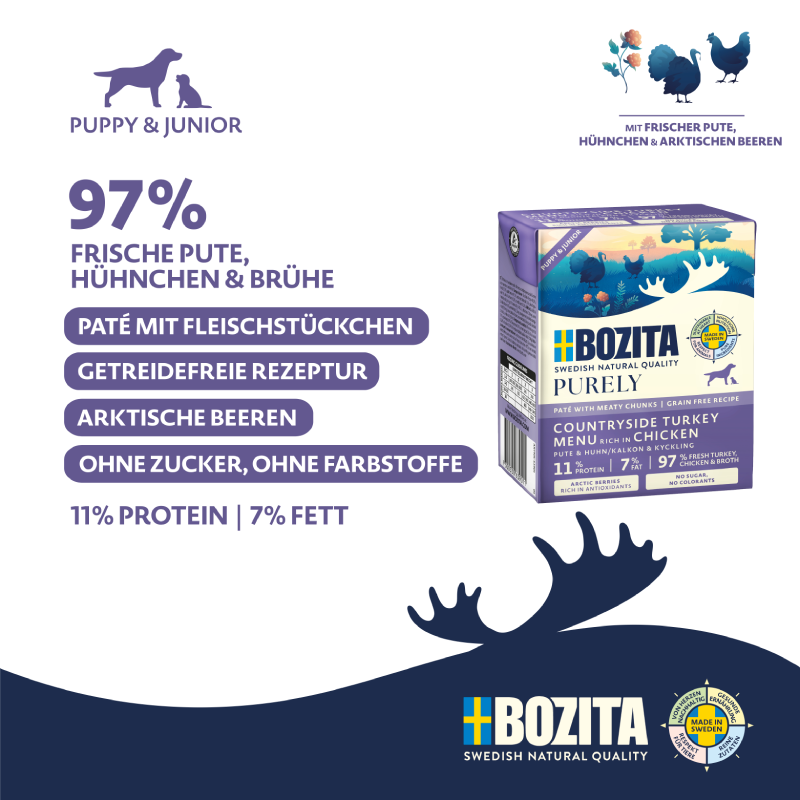 Bozita Purely Puppy & Junior Paté mit Pute 370 g Tetra