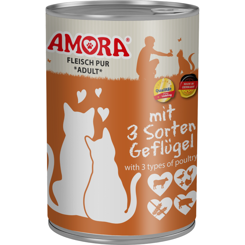 AMORA Fleisch Pur 3 Sorten Geflügel 400 g