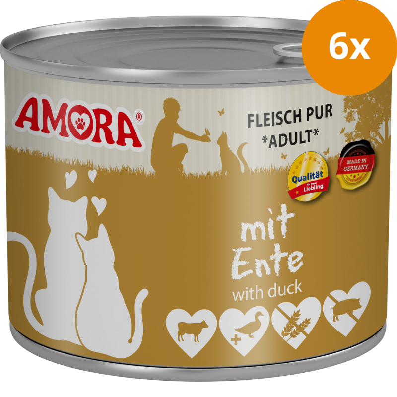 AMORA Fleisch Pur Ente 6 x 200 g