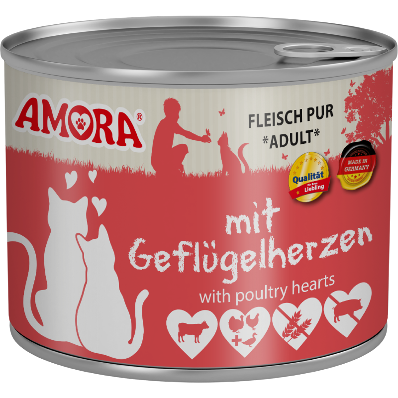 AMORA Fleisch Pur Adult Geflügelherzen 200 g