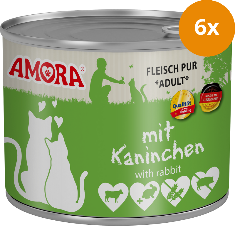 AMORA Fleisch Pur Adult Kaninchen 6 x 200 g