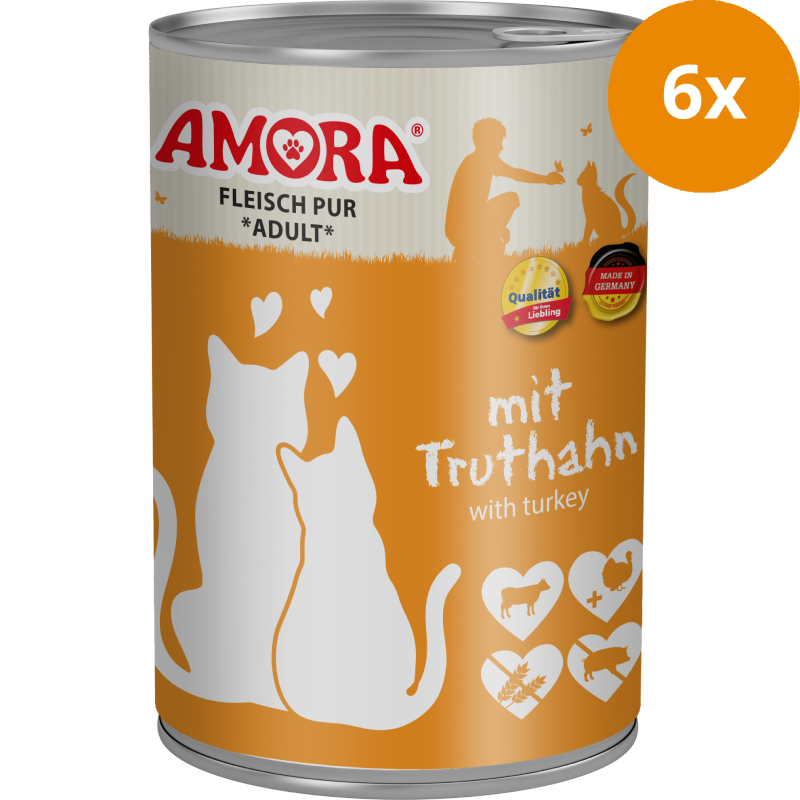 AMORA Fleisch Pur Truthahn 6 x 400 g