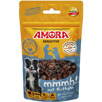 AMORA Dog Snack Sensitive mmmh! mit Truthahn 100 g