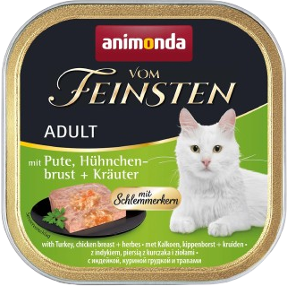 animonda Vom Feinsten mit Schlemmerkern Pute, Hühnchenbrust & Kräuter 100 g