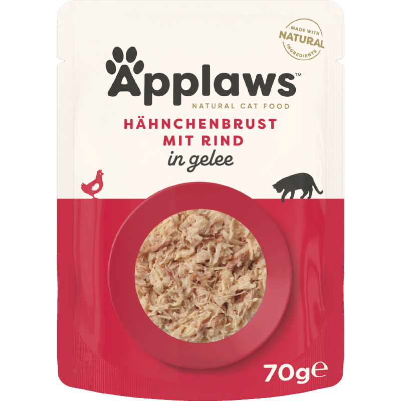 Applaws Cat Frischebeutel in Gelee Huhn & Rind 70 g