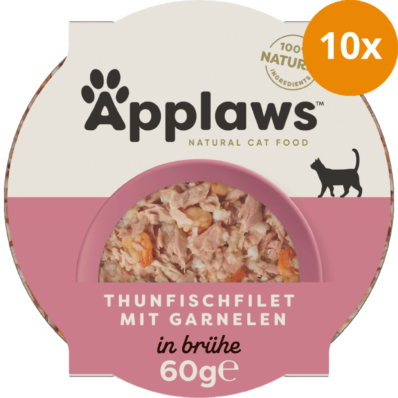 Applaws Natural Cat Pots luxuriöses Thunfischfilet & Garnelen 60 g