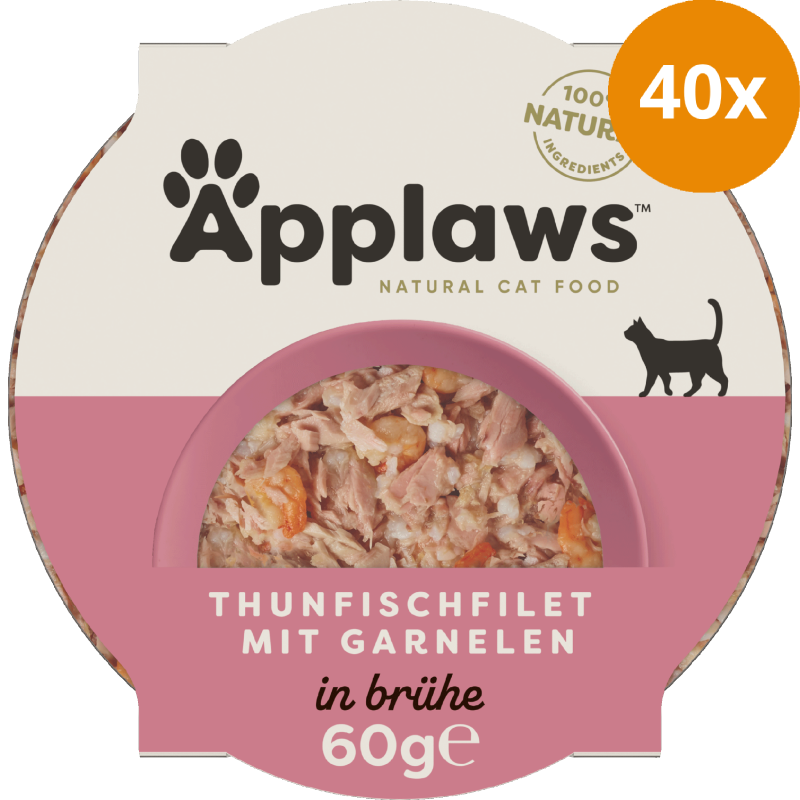 Applaws Natural Cat Pots luxuriöses Thunfischfilet & Garnelen 60 g