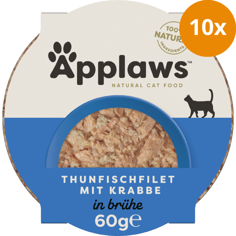 Applaws Natural Cat Pots saftiges Thunfischfilet & Krabben 60 g