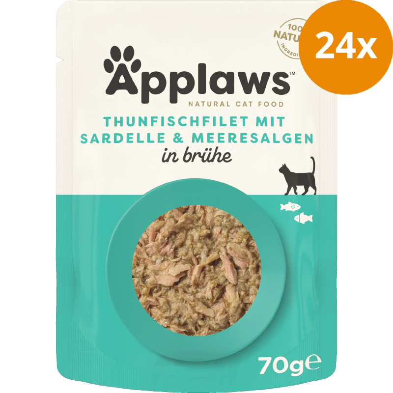 Applaws Natural Cat Pouches Thunfischfilets & ganze Sardellen 70 g