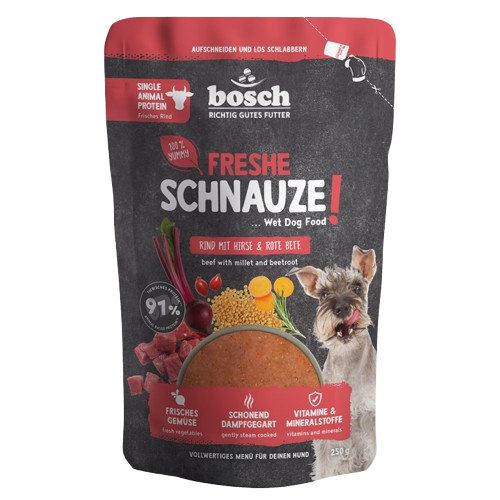 bosch Freshe Schnauze Nassfutter - Rind mit Hirse & Rote Bete 250 g