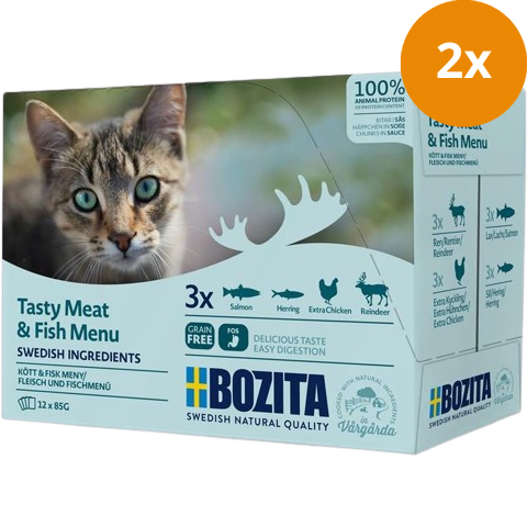 Bozita Fisch & Fleisch Häppchen in Sauce Multibox