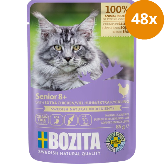 Bozita Senior 8+ Häppchen in Sauce mit viel Huhn 85 g