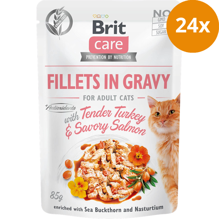 Brit Care Fillets in Gravy Turkey & Salmon 85 g