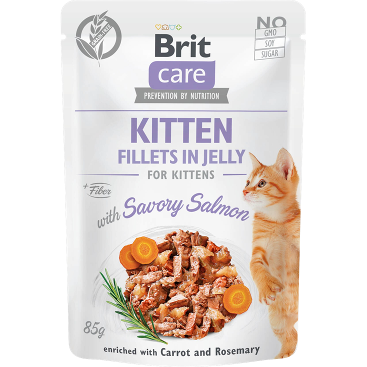 Brit Care Fillets in Jelly Salmon Kitten 85 g