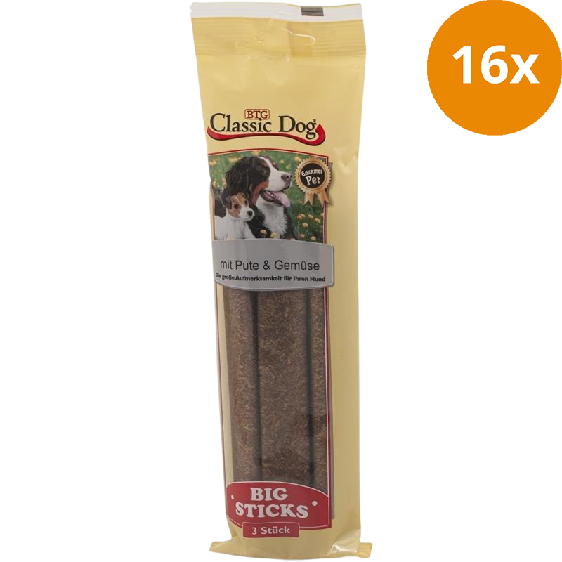 BTG Classic Dog Snack Big Sticks Pute & Gemüse 300 g