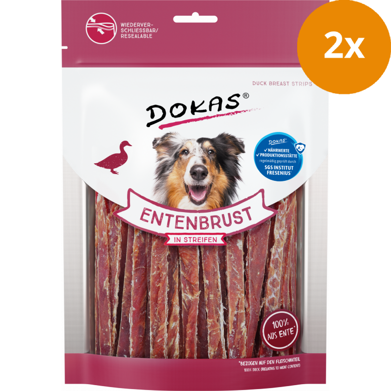 DOKAS Entenbrust in Streifen 250 g | Hundesnack