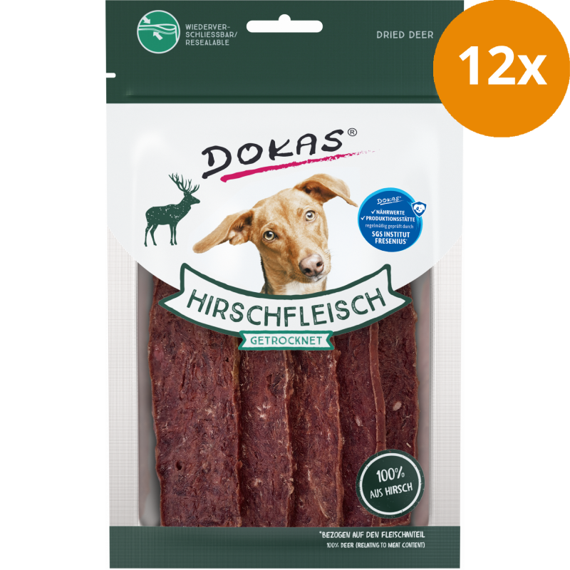 DOKAS Hirschfleisch getrocknet 60 g | Hundesnack