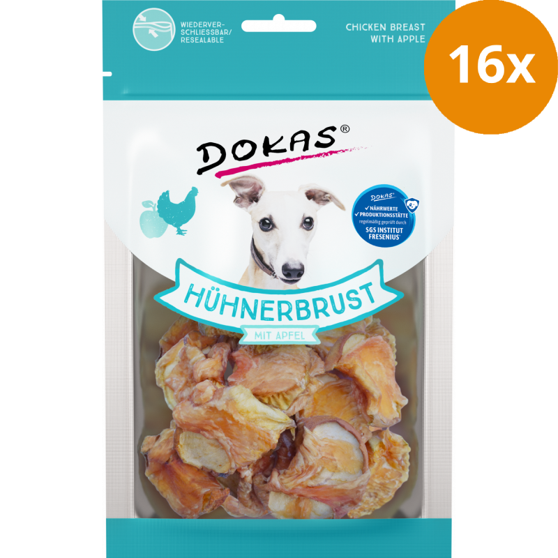 DOKAS Hühnerbrust mit Apfel 70 g | Hundesnack