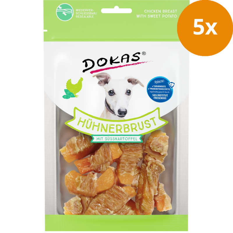 DOKAS Hühnerbrust mit Süßkartoffel 70 g | Hundesnack