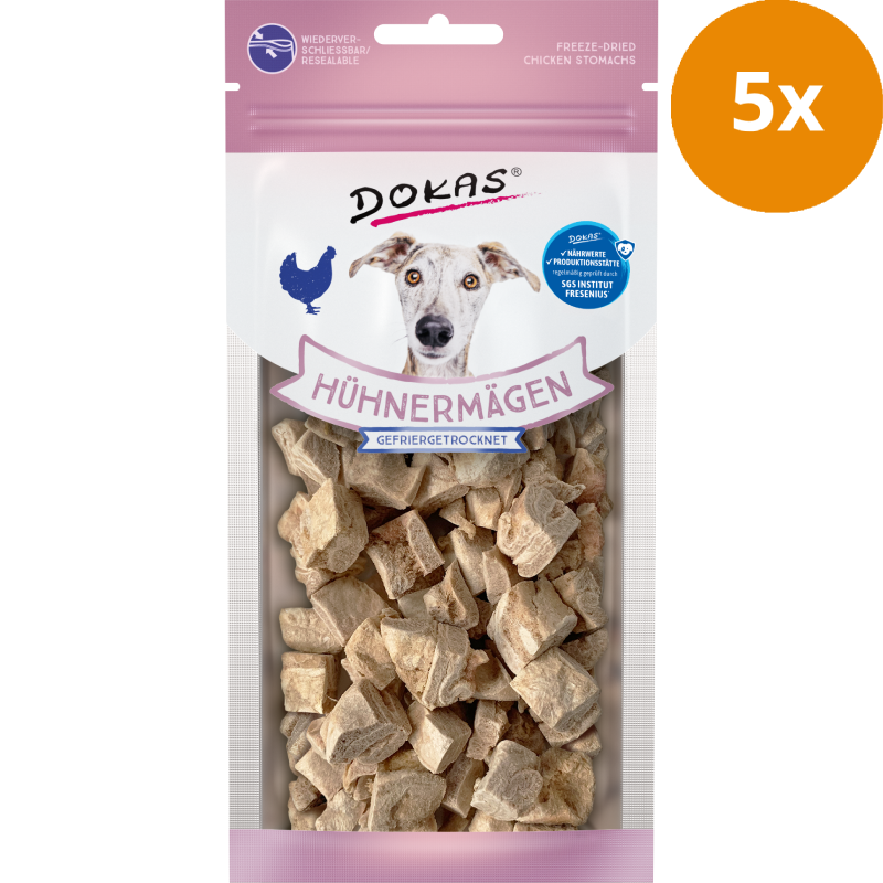 DOKAS Hühnermägen gefriergetrocknet 20 g | Hundesnack