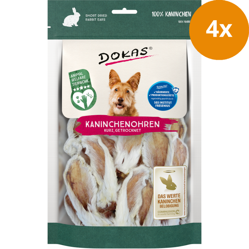 DOKAS Kaninchenohren 100 g | Hundesnack