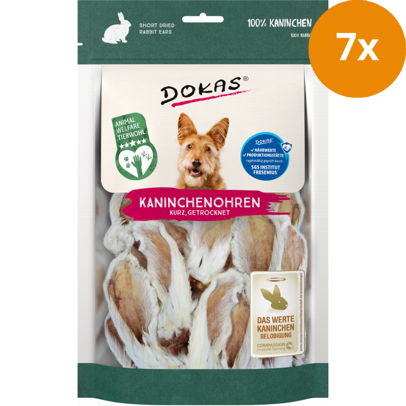 DOKAS Kaninchenohren 100 g | Hundesnack