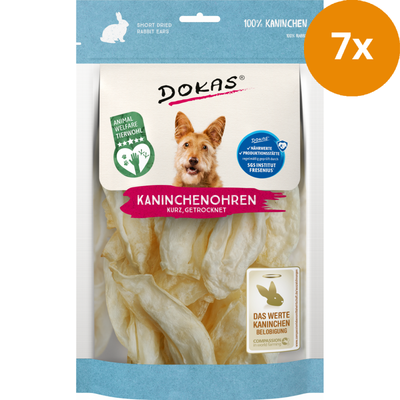 DOKAS Kaninchenohren 70 g | Hundesnack