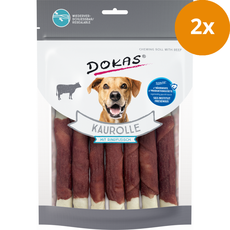 DOKAS Kaurolle mit Rindfleisch 190 g | Hundesnack